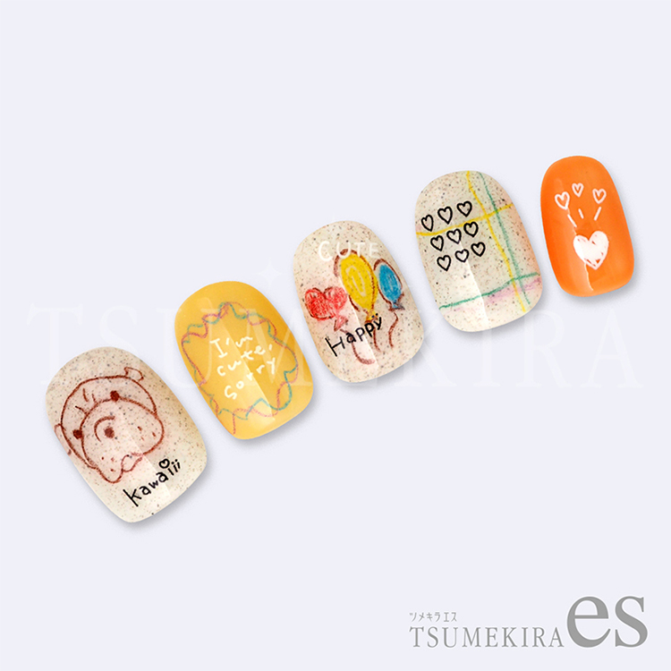 TSUMEKIRA es ES-THE-001 手書きハート 白