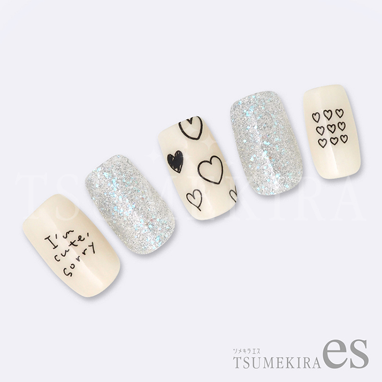 TSUMEKIRA es ES-THE-002 手書きハート 黒