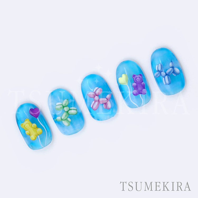 TSUMEKIRA NN-MAI-001 MAIプロデュース Colorful Gummy Bear & Balloon Dog