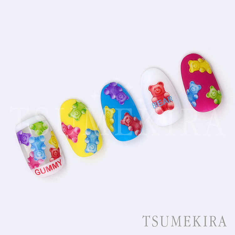 TSUMEKIRA NN-MAI-001 MAIプロデュース Colorful Gummy Bear & Balloon Dog