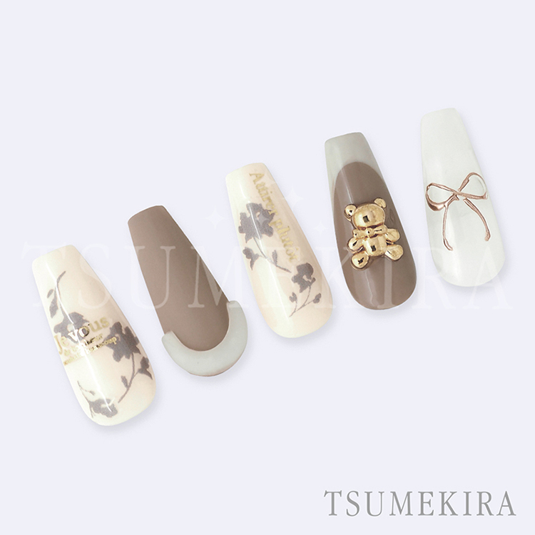 TSUMEKIRA NN-EFK-017 effrontee kyokoプロデュース ジャルダン グレー&ミルク