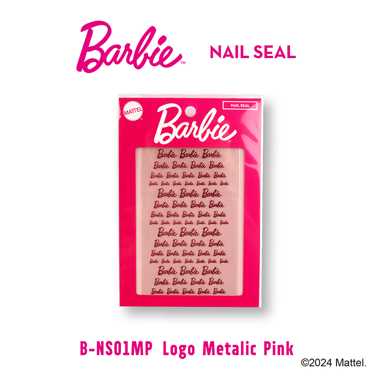 Barbie ネイルシール NS01MP ロゴ メタリックピンク