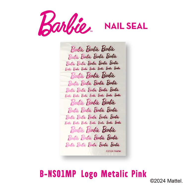 Barbie ネイルシール NS01MP ロゴ メタリックピンク