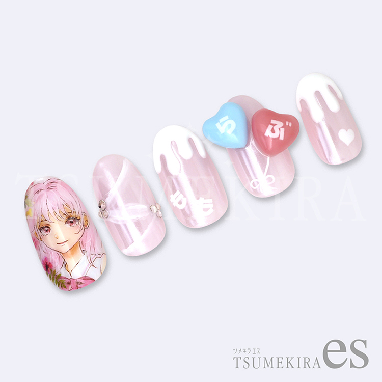 TSUMEKIRA ES-OMH-001 es 推し文字ひらがな 白