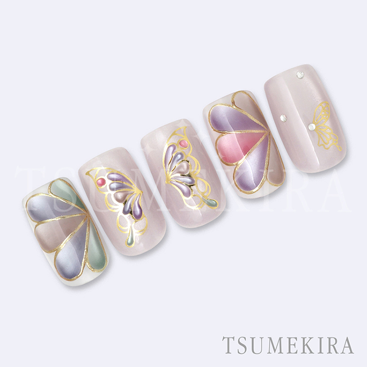 TSUMEKIRA SG-HON-001 honchan プロデュース Butterfly motif gold (ジェル専用)