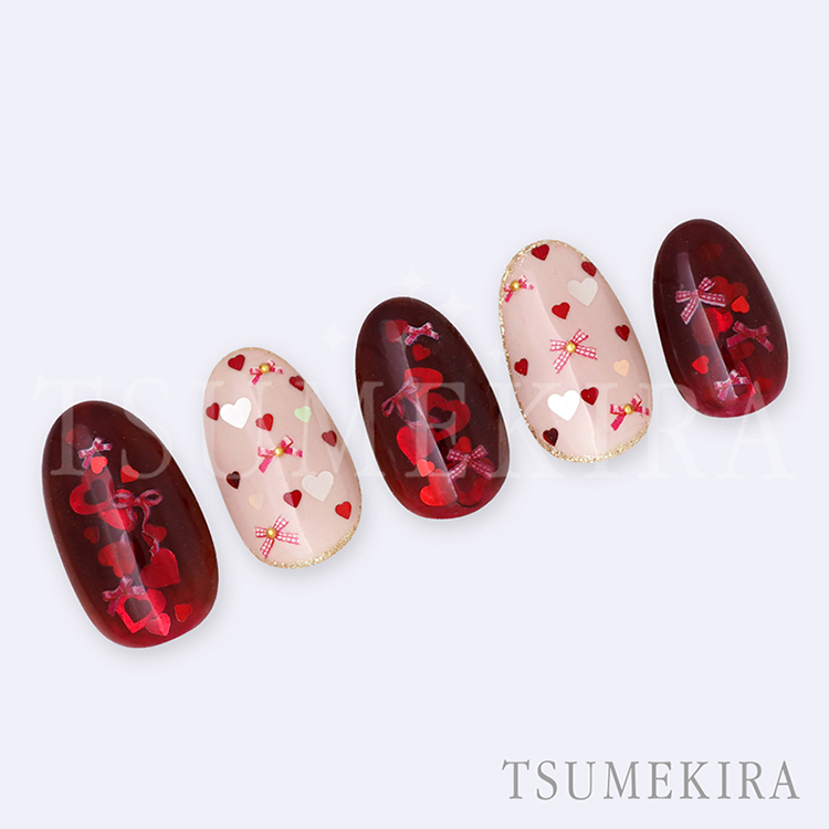 TSUMEKIRA NN-YRS-003 Sweet Ribbon Mix レッド&パープル（Supervised by OLiLicO ゆりし）
