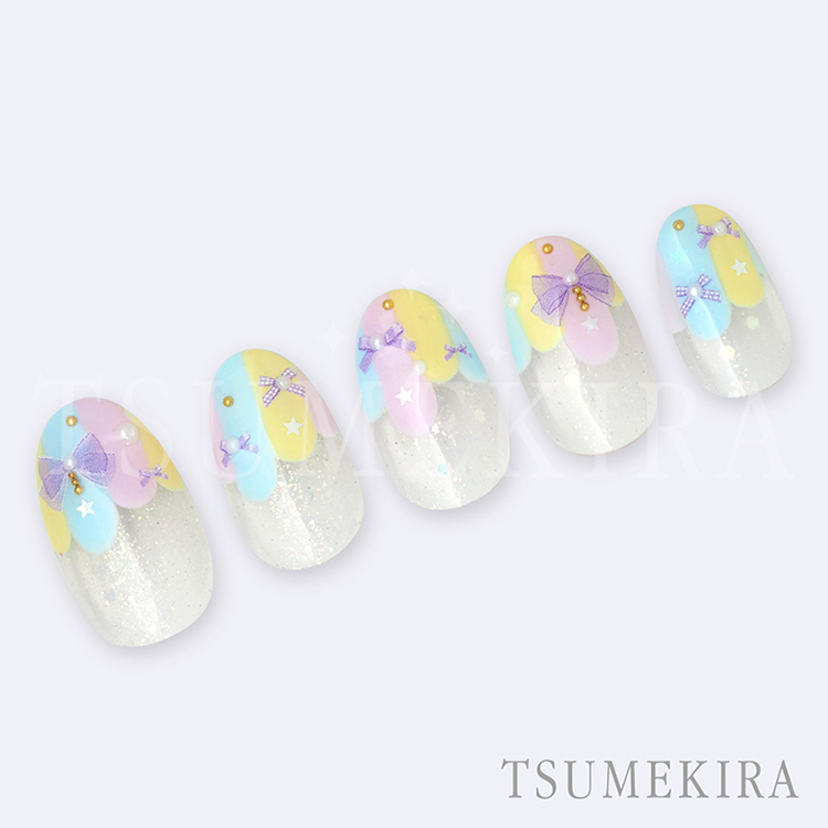 TSUMEKIRA NN-YRS-003 Sweet Ribbon Mix レッド&パープル（Supervised by OLiLicO ゆりし）