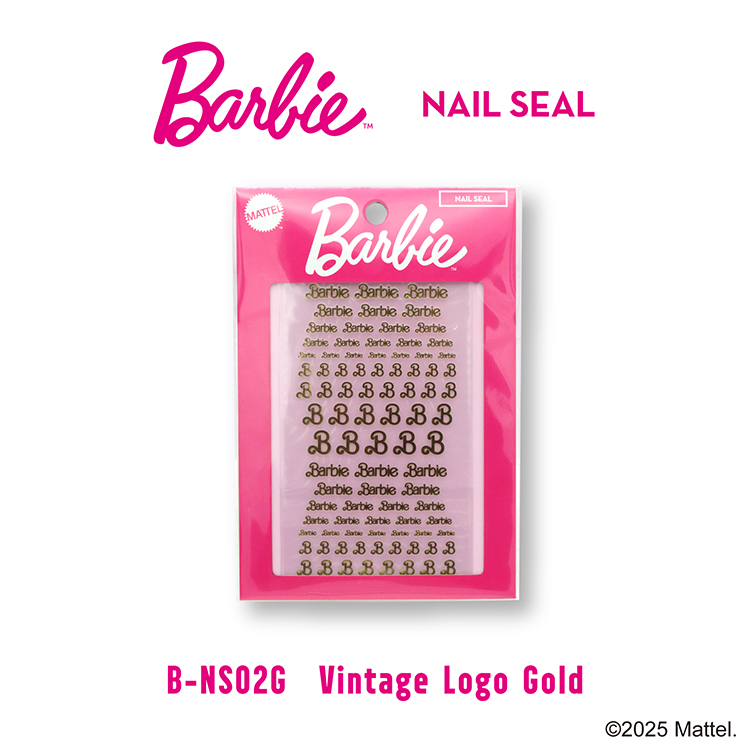 Barbie ネイルシール NS02G ビンテージロゴ ゴールド