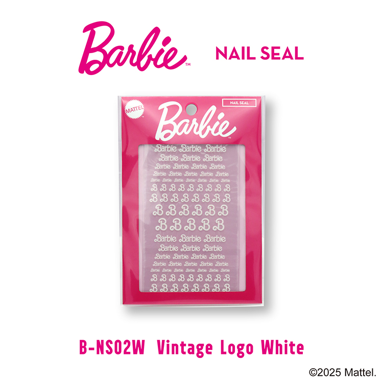 Barbie ネイルシール NS02W ビンテージロゴ ホワイト