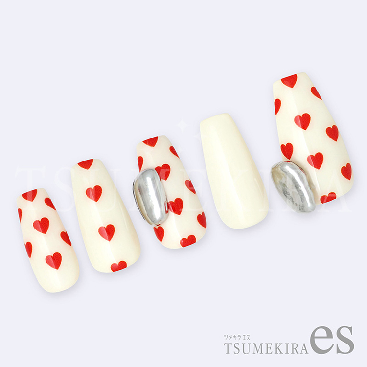 TSUMEKIRA ES-MGN-010 es MEGU NAIL プロデュース MEGUハート RED