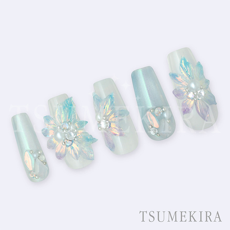 TSUMEKIRA OH-ROE-001 オーロラホロオーロラフィルムシール aurora flower(Supervised by ROZABELLA Eri ）