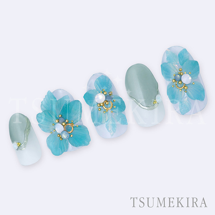TSUMEKIRA OH-ROE-001 オーロラホロオーロラフィルムシール aurora flower(Supervised by ROZABELLA Eri ）