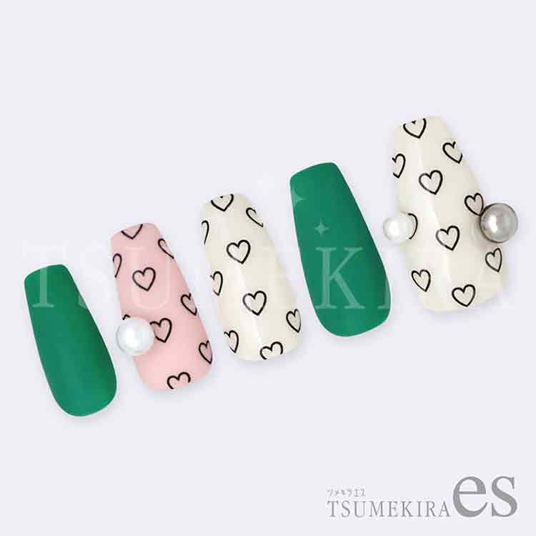 TSUMEKIRA ES-MGN-008 es MEGU NAIL プロデュース MEGUハート BLACK