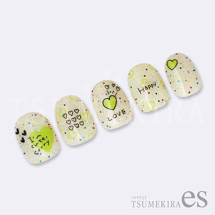 TSUMEKIRA ES-CHT-001 es カラーハート YELLOW GREEN(黄緑)