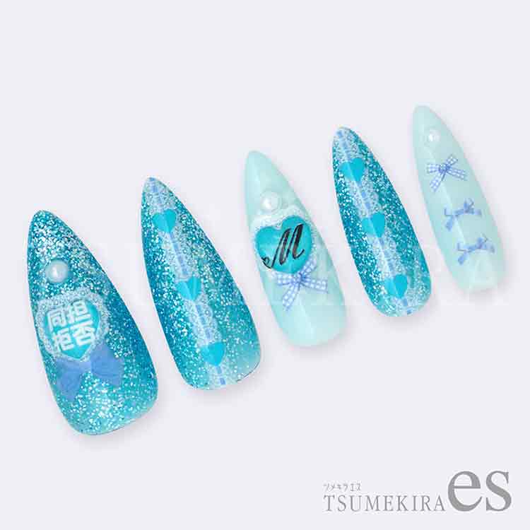 TSUMEKIRA ES-CHT-003 es カラーハート LIGHT BLUE(水色)