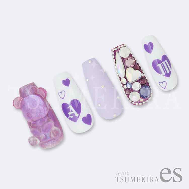 TSUMEKIRA ES-CHT-004 es カラーハート PURPLE(紫)