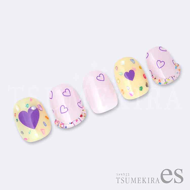 TSUMEKIRA ES-CHT-004 es カラーハート PURPLE(紫)