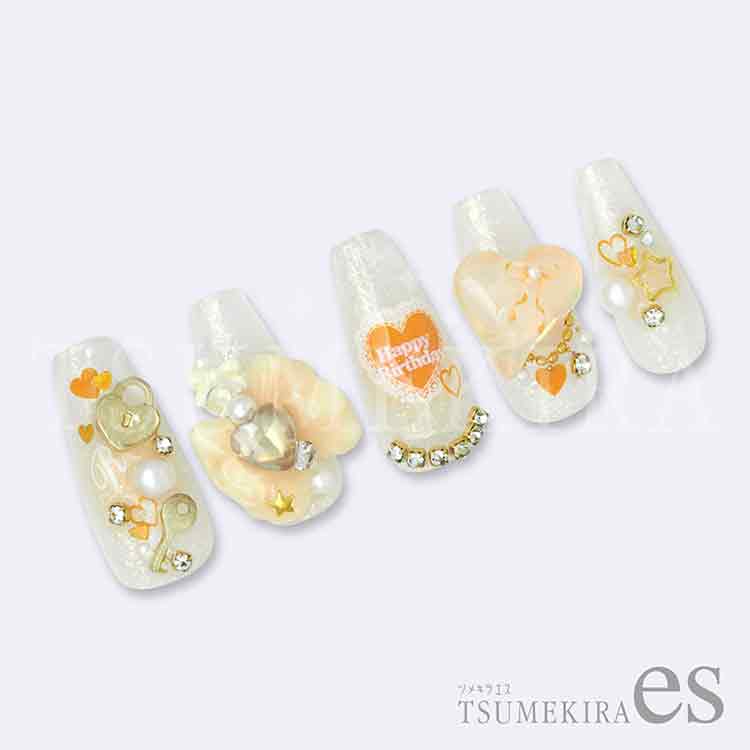 TSUMEKIRA ES-CHT-006 es カラーハート ORANGE(オレンジ)