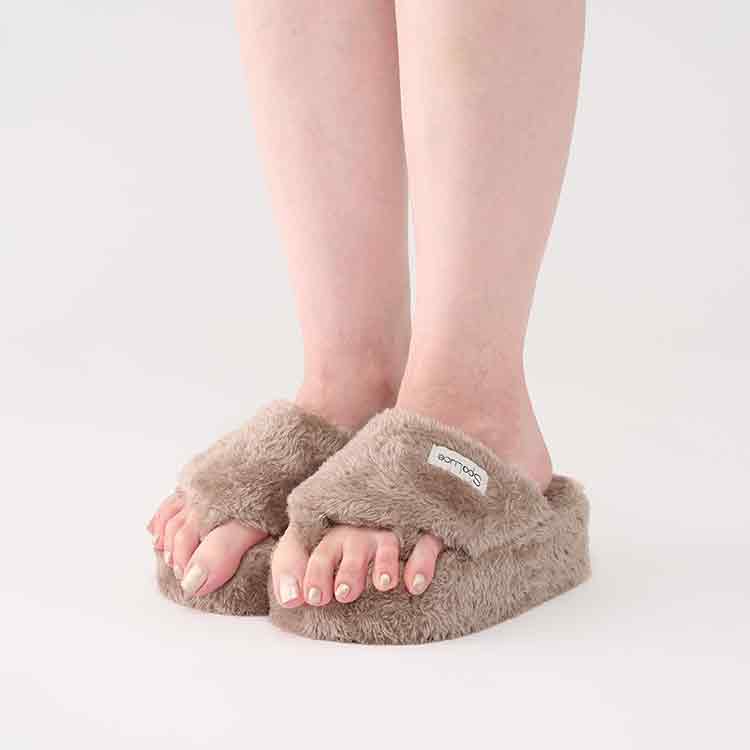 SpaLuce フットケア スリッパ グレージュ M-L