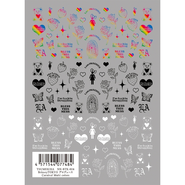 TSUMEKIRA NN-BTK-024 BritneyTOKYOプロデュース Carnival Multi colors