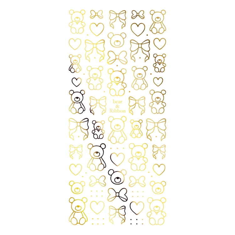 TSUMEKIRA SG-HON-003 honchan プロデュース bear&Ribbon gold(ジェル専用)