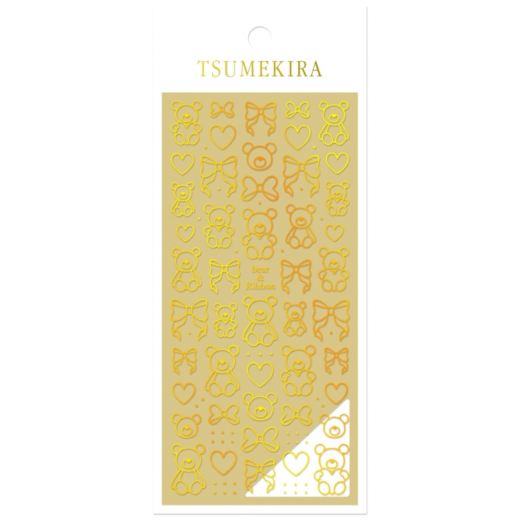 TSUMEKIRA SG-HON-003 honchan プロデュース bear&Ribbon gold(ジェル専用)