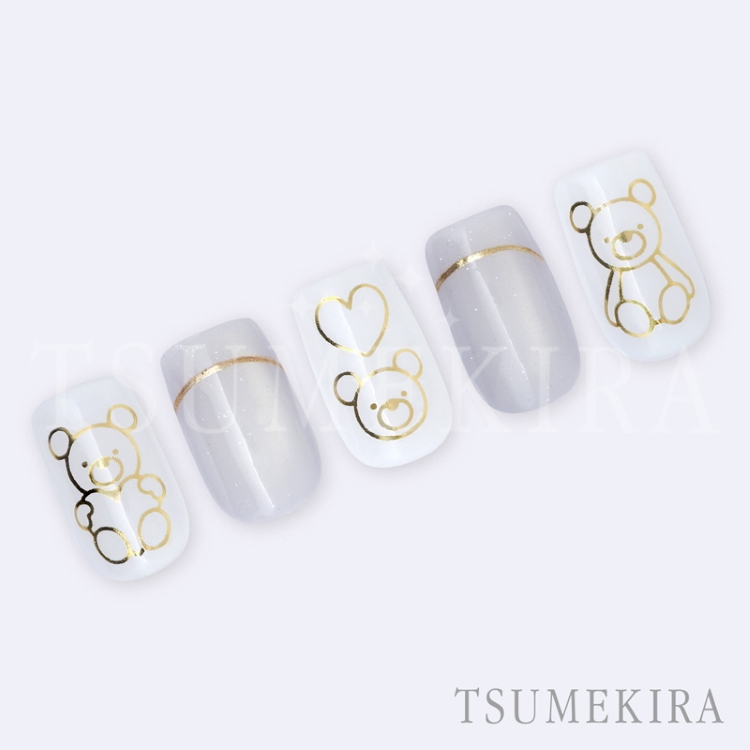 TSUMEKIRA SG-HON-003 honchan プロデュース bear&Ribbon gold(ジェル専用)