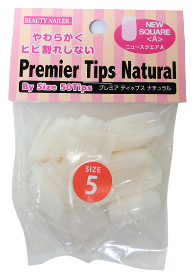 BEAUTY NAILER プレミア ナチュラルチップス バイサイズ 50P #5 ニュースクエアA
