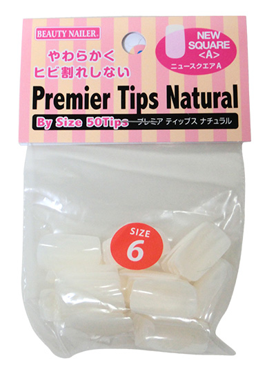 BEAUTY NAILER プレミア ナチュラルチップス バイサイズ 50P #6 ニュースクエアA