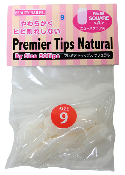 BEAUTY NAILER プレミア ナチュラルチップス バイサイズ 50P #9 ニュースクエアA