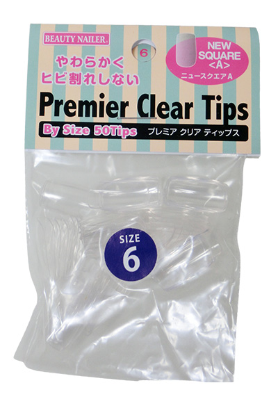 BEAUTY NAILER プレミア クリアチップス バイサイズ 50P #6 ニュースクエアA