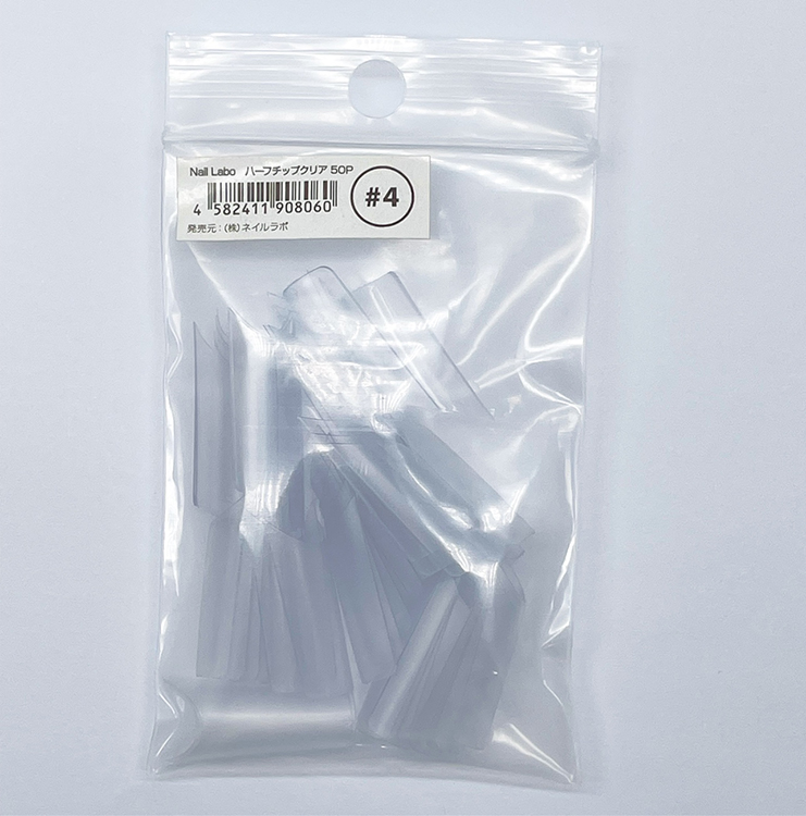生産終了 Nail Labo ハーフチップ50P クリア #4
