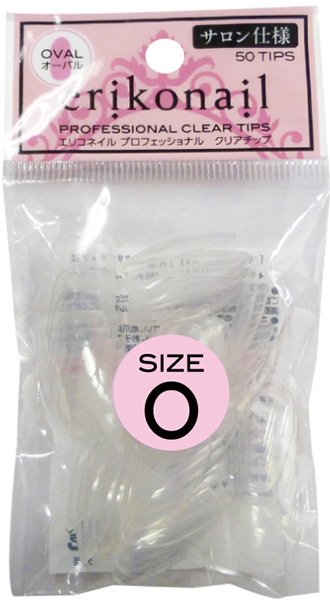 eriko nail プロフェッショナル クリアチップ サイズ別50P オーバル #0 EROVB-0