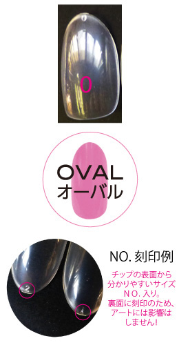 eriko nail プロフェッショナル クリアチップ サイズ別50P オーバル #0 EROVB-0