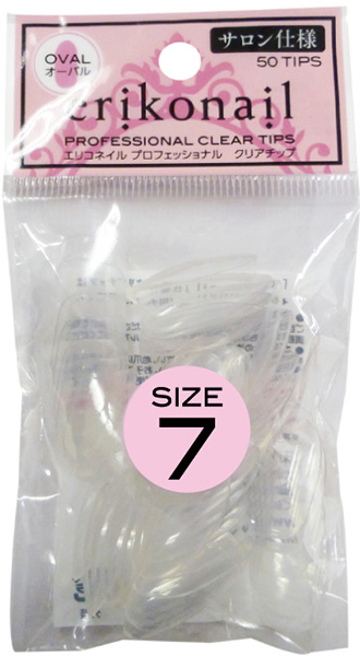 eriko nail プロフェッショナル クリアチップ サイズ別50P オーバル #7 EROVB-7