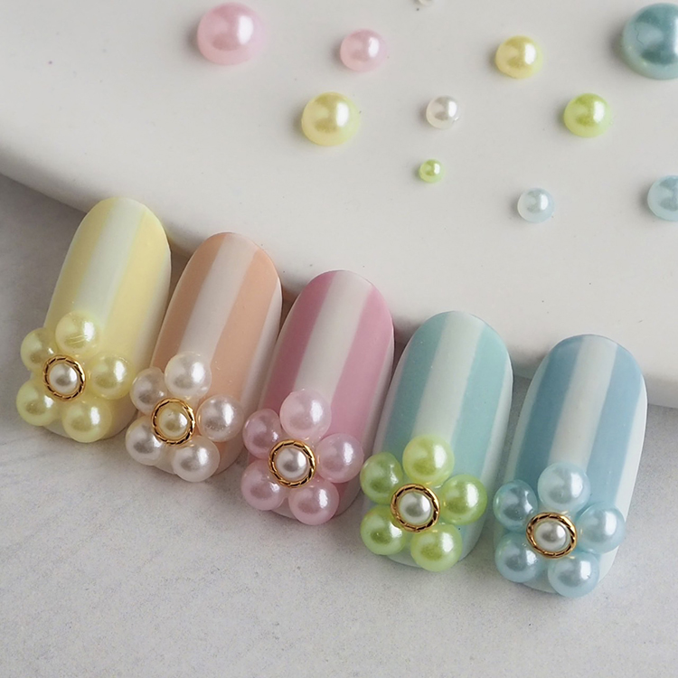 生産終了 ネイルパフェ ミルキーパール(フラットバック)ミルキーグリーン