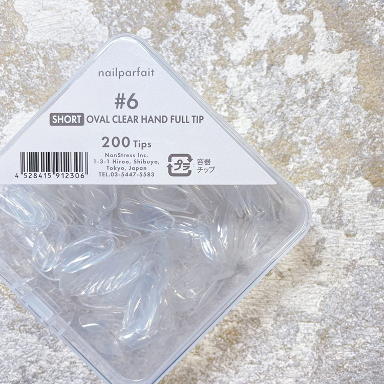 お取り寄せ ネイルパフェ ハンドフルチップショートオーバルクリア #6