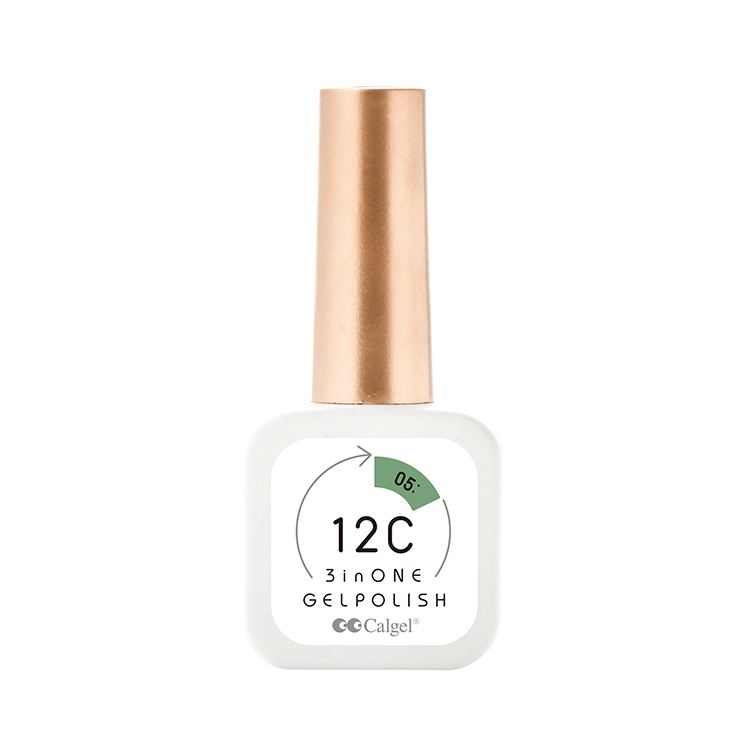 期間限定 CalGel 12C ノンワイプ スリーインワン ジェルポリッシュ05カーキ ライジング ドラゴン8mL