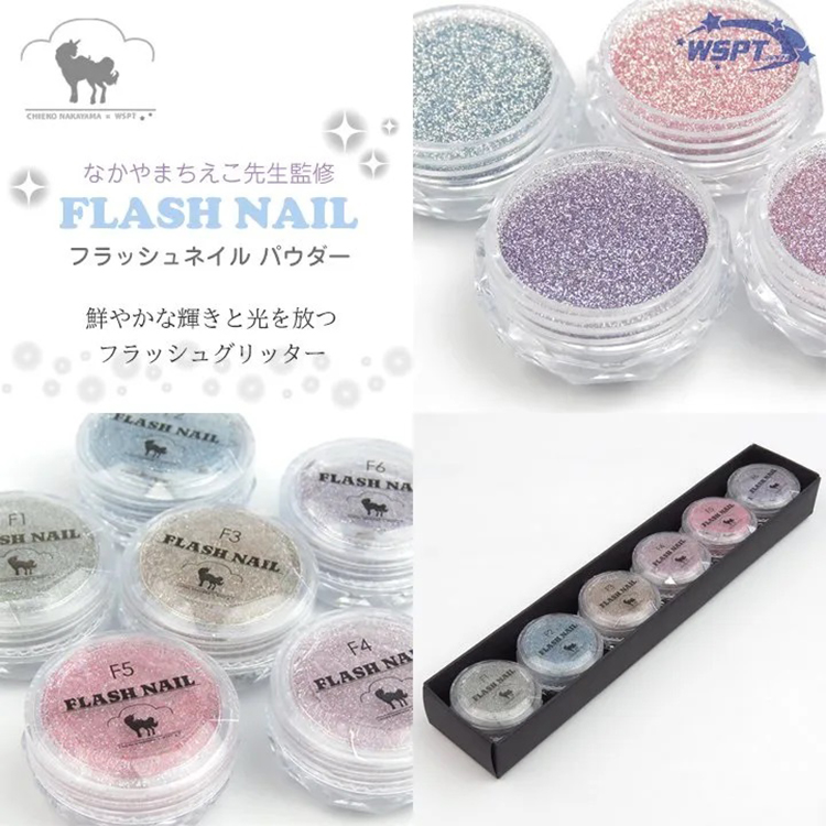お取り寄せ StarBits byWSPTJAPAN 【なかやまちえこ先生監修!】 Flash nail. フラッシュネイル パウダー 6色セット
