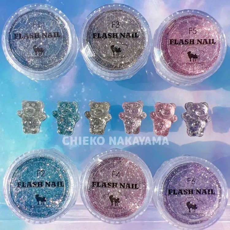 お取り寄せ StarBits byWSPTJAPAN 【なかやまちえこ先生監修!】 Flash nail. フラッシュネイル パウダー 6色セット