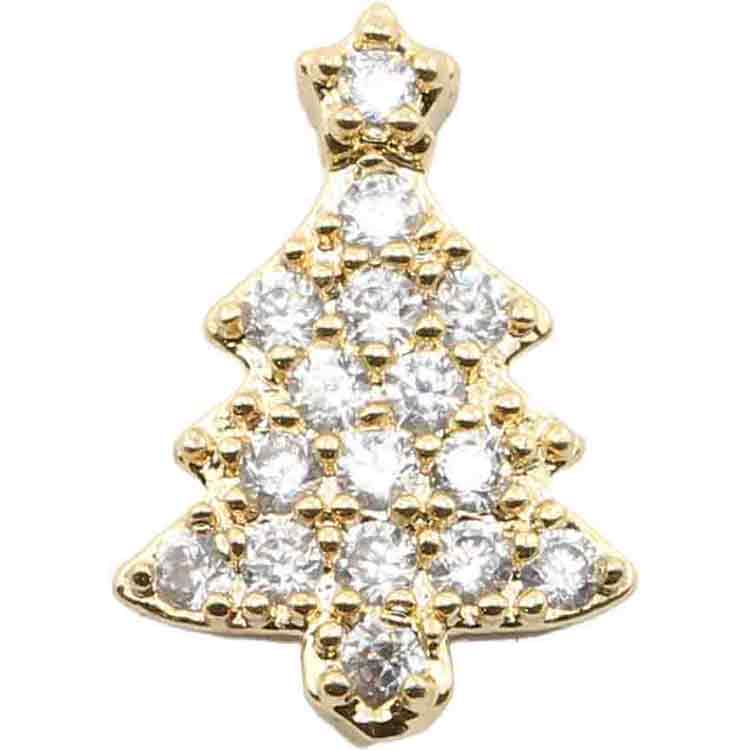 限定 MATIERE メタルパーツ　クリスマスツリーA　クリスタル