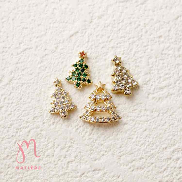 限定 MATIERE メタルパーツ　クリスマスツリーA　クリスタル
