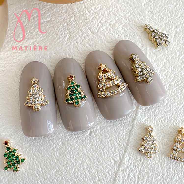 限定 MATIERE メタルパーツ　クリスマスツリーA　クリスタル