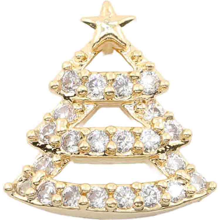 限定 MATIERE メタルパーツ　クリスマスツリーB　クリスタル