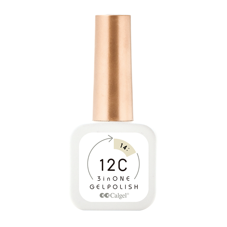 CalGel 12Cノンワイプスリーインワン　ジェルポリッシュ14クリーム ボールド オックス8mL
