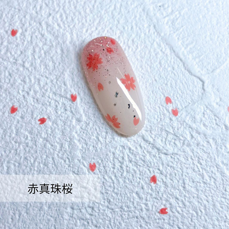 ネイルパフェ mini桜ホログラム　赤真珠桜