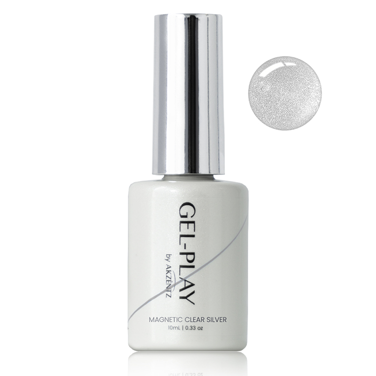 お取り寄せ AKZENTZ ジェルプレイポリッシュ 10mL GP040 マグネティック クリア シルバー