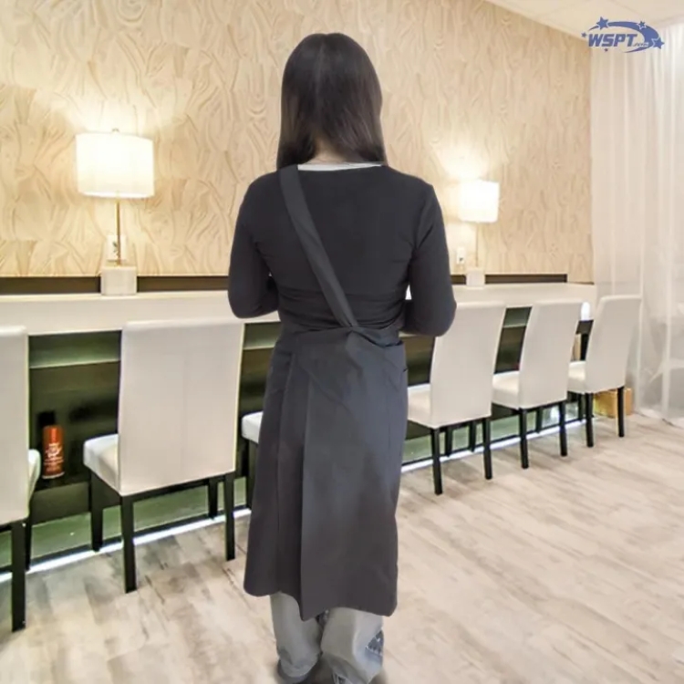 お取り寄せ StarBits byWSPTJAPAN サロンエプロンプロ　ブラック　撥水