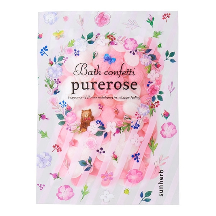 サンハーブ バスコンフェッティバッグ ピュアローズ