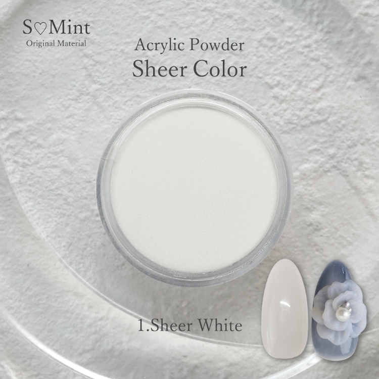 SMint AcrylicPowder Sheer Color 1.Sheer White